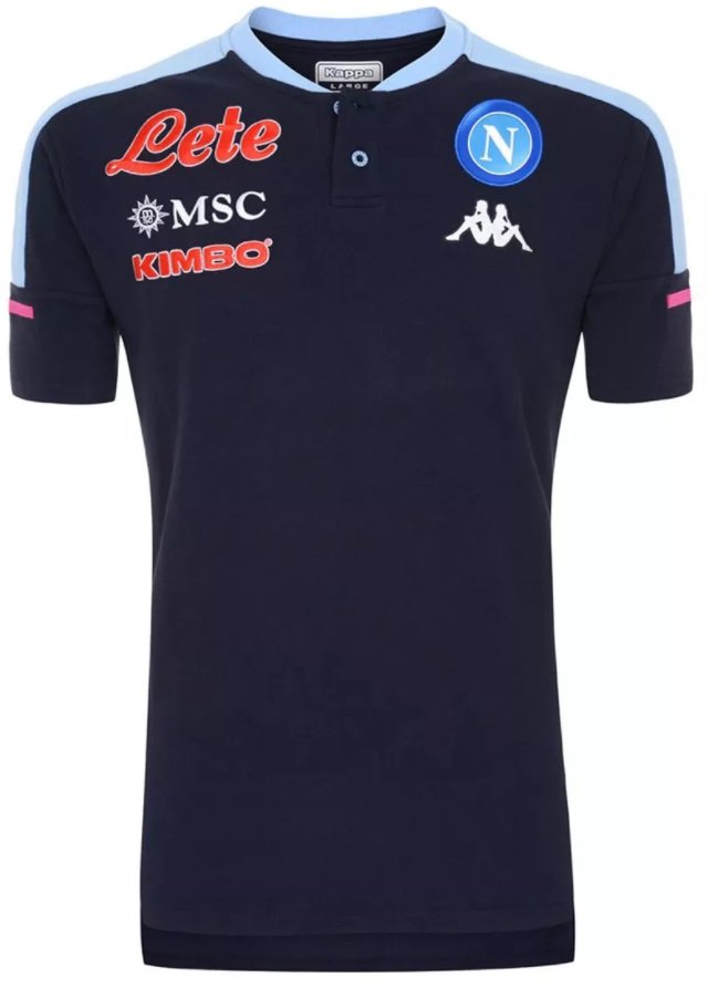 Camisa polo oficial Kappa Napoli 2020 2021 Azul